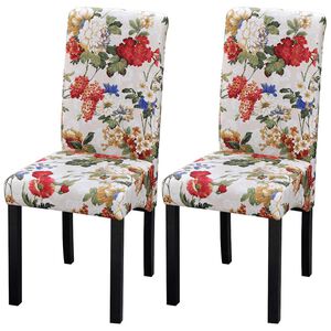 vidaXL Chaises &agrave; manger lot de 2 multicolore tissu