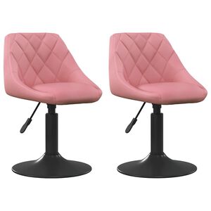 vidaXL Chaises pivotantes &agrave; manger lot de 2 Rose Velours