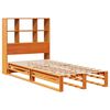 vidaXL Lit biblioth&egrave;que sans matelas cire marron 100x200cm bois massif