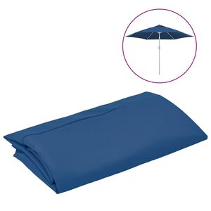 vidaXL Tissu de remplacement pour parasol d'ext&eacute;rieur Bleu azur&eacute; 300cm