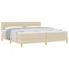 vidaXL Lit &agrave; ressorts avec coussin Cr&egrave;me 200 x 200 cm tissu