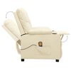 vidaXL Fauteuil de massage Cr&egrave;me Similicuir