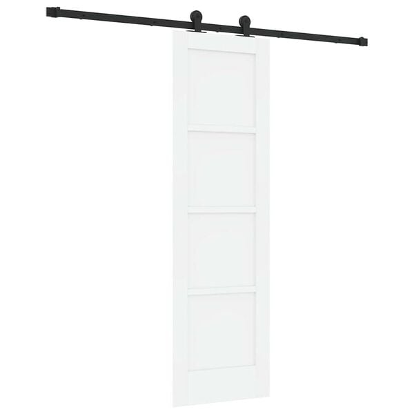vidaXL Porte coulissante Blanc et Noir 61 x 198,5 cm Pin massif
