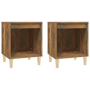 vidaXL Tables de chevet 2 pcs Ch&ecirc;ne fum&eacute; 40x35x50 cm