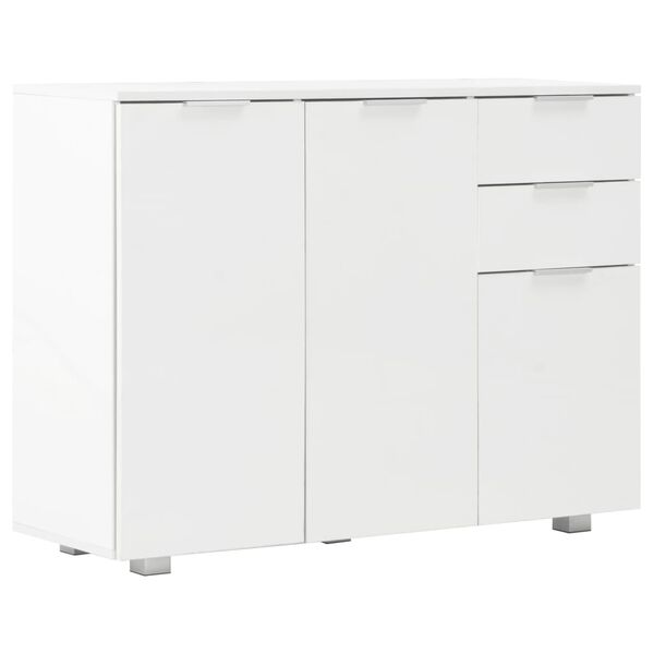 vidaXL Buffet Blanc brillant 107x35x80,5 cm