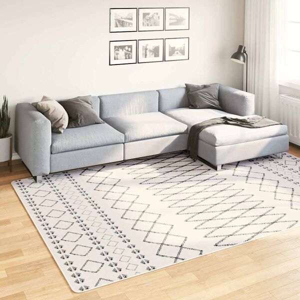 vidaXL Tapis lavable 190x300 cm noir et blanc