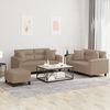 vidaXL Ensemble de canap&eacute;s 3 pcs avec coussins cappuccino similicuir