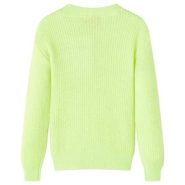Pull-over tricot&eacute; pour enfants jaune fluo 128