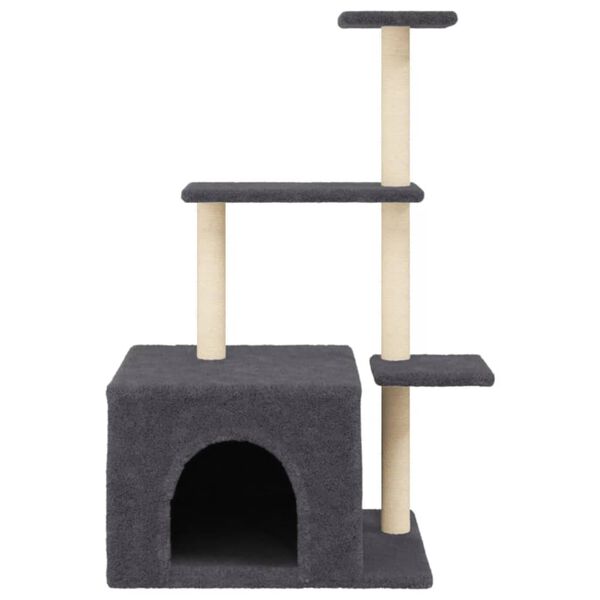 vidaXL Arbre à chat avec griffoirs en sisal gris foncé 110 cm