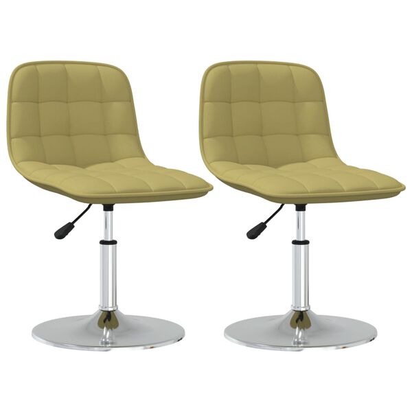 vidaXL Chaises pivotantes &agrave; manger lot de 2 vert tissu