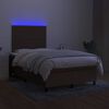 vidaXL Sommier &agrave; lattes de lit matelas et LED marron fonc&eacute; 120x190 cm