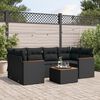 vidaXL Salon de jardin 7 pcs avec coussins noir r&eacute;sine tress&eacute;e