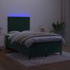 vidaXL Sommier &agrave; lattes de lit avec matelas LED Vert fonc&eacute; 120x200 cm