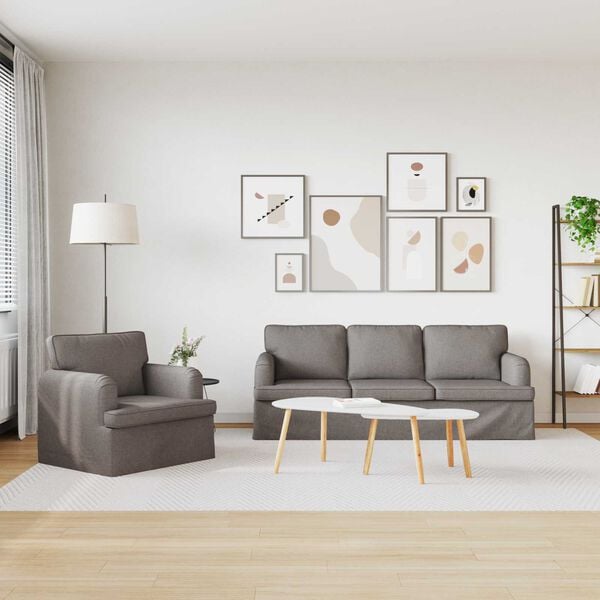 vidaXL Canap&eacute; 2 pcs Taupe 144 x 80 x 85 cm tissu