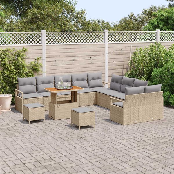 vidaXL Ensemble de canapé de jardin 13 pcs Beige et Gris clair