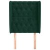 vidaXL T&ecirc;te de lit avec oreilles Vert fonc&eacute; 83x23x118/128 cm Velours