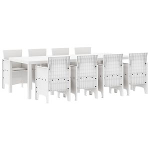 vidaXL Ensemble de salle &agrave; manger pour jardin 9 pcs Blanc
