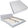 vidaXL Lit et matelas &agrave; m&eacute;moire de forme Blanc Similicuir 140x200 cm