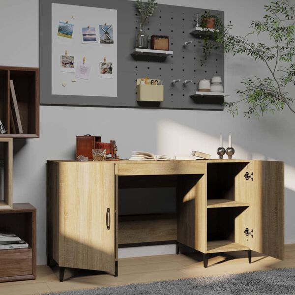 vidaXL Bureau Ch&ecirc;ne sonoma 140x50x75 cm Bois d'ing&eacute;nierie