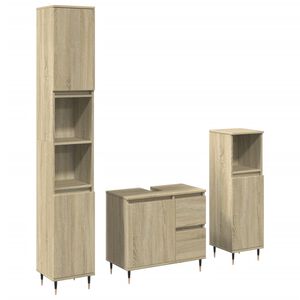vidaXL Ensemble de meubles de salle de bain 3 pcs ch&ecirc;ne sonoma
