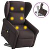 vidaXL Fauteuil inclinable de massage Marron fonc&eacute; Tissu