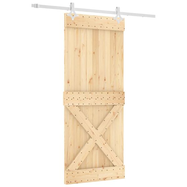 vidaXL Porte coulissante et kit de quincaillerie 85x210 cm pin massif