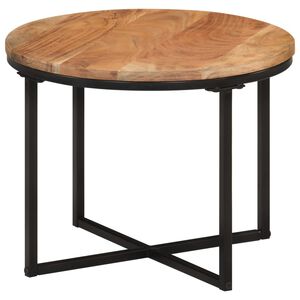 vidaXL Table basse 45x45x35 cm bois massif acacia et fer