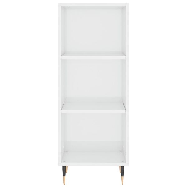 vidaXL Buffet blanc brillant 34,5x32,5x90 cm bois d'ingénierie