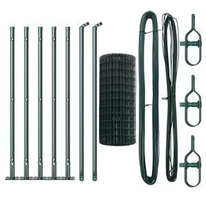 vidaXL Cl&ocirc;ture avec poteau Vert 0,4 x 10 m Acier et PVC