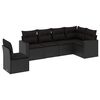 vidaXL Salon de jardin 6 pcs avec coussins noir r&eacute;sine tress&eacute;e