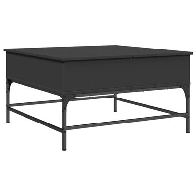 vidaXL Table basse noir 80x80x45 cm bois d'ingénierie et métal