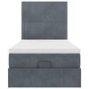 vidaXL Cadre de lit ottoman et matelas gris foncé 90x200 cm velours