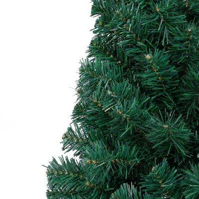 vidaXL Sapin de Noël artificiel moitié avec support Vert 120 cm PVC