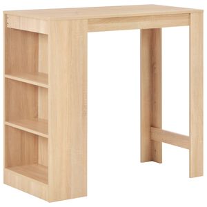 vidaXL Table de bar avec &eacute;tag&egrave;re Ch&ecirc;ne 110x50x103 cm
