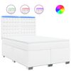 vidaXL Sommier &agrave; lattes de lit avec matelas Blanc 140x200cm Similicuir