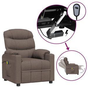 vidaXL Fauteuil &eacute;lectrique de massage Taupe Tissu
