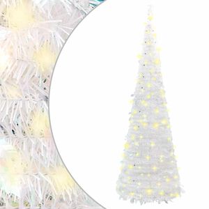 vidaXL Sapin de No&euml;l artificiel escamotable 50 LED blanc 120 cm