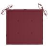 vidaXL Chaises de jardin avec coussins bordeaux lot de 8 Teck massif