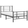 vidaXL Cadre de lit m&eacute;tal sans matelas avec pied de lit noir 100x190cm