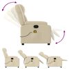vidaXL Fauteuil inclinable de massage crème tissu