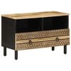 vidaXL Meuble TV noir 70x33,5x46 cm bois massif manguier brut