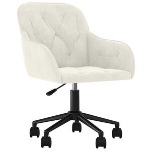 vidaXL Chaise pivotante de bureau Cr&egrave;me Velours