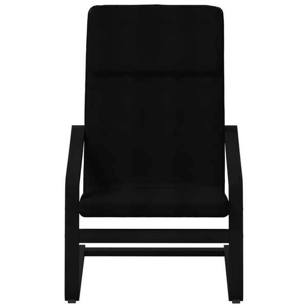 vidaXL Chaise de relaxation avec repose-pied Noir Tissu