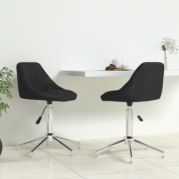 vidaXL Chaises pivotantes &agrave; manger lot de 2 noir similicuir