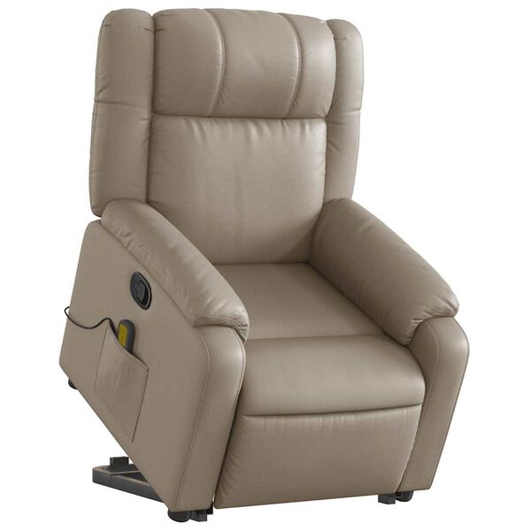 vidaXL Fauteuil inclinable de massage Cappuccino Similicuir