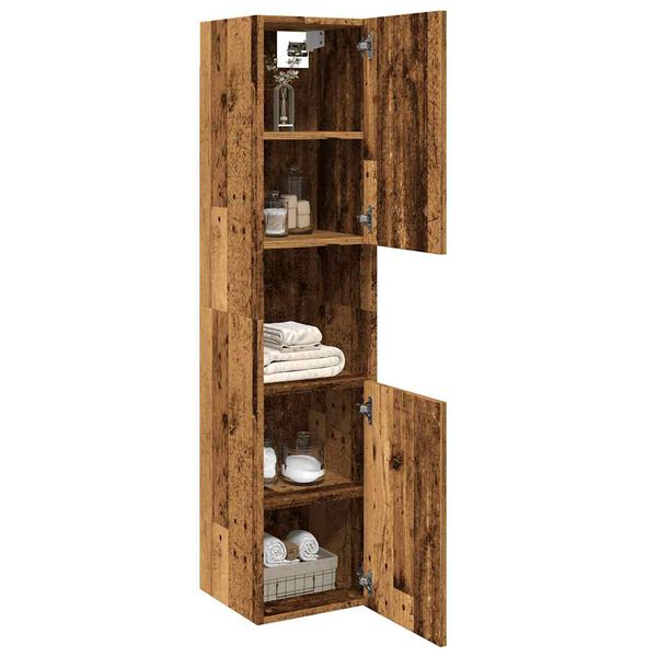 vidaXL Armoire de salle de bain suspendue vieux bois bois d'ing&eacute;nierie