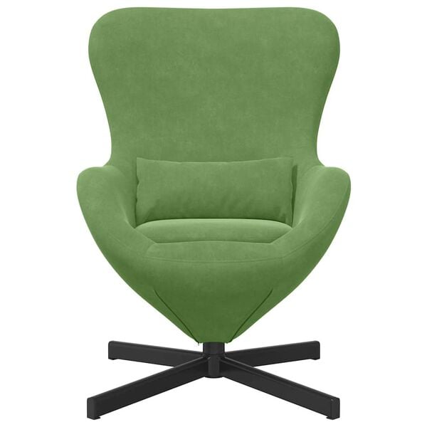 vidaXL Fauteuil &oelig;uf Vert clair 63 x 73 x 90 cm Velours
