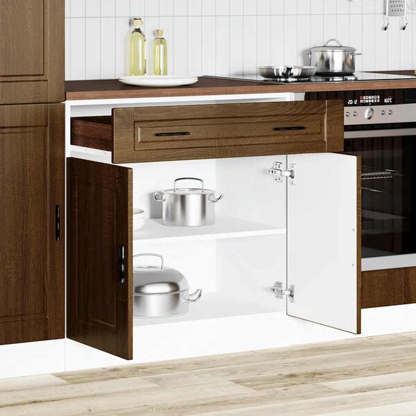 vidaXL Armoire de cuisine Porto ch&ecirc;ne marron bois d'ing&eacute;nierie