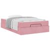 vidaXL Cadre de lit avec matelas avec matelas 2 pcs Rose Velours
