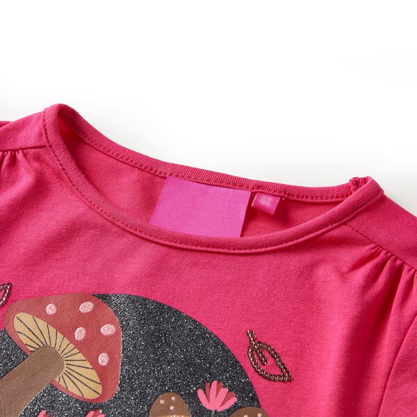 T-shirt enfants &agrave; manches longues rose vif 116